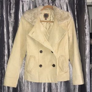 Insulated Corduroy Jacket w Faux Fur Detail